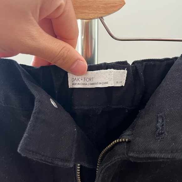 OAK + FORT Straight Leg Pants -Black Size. XS - Picture 3 of 3